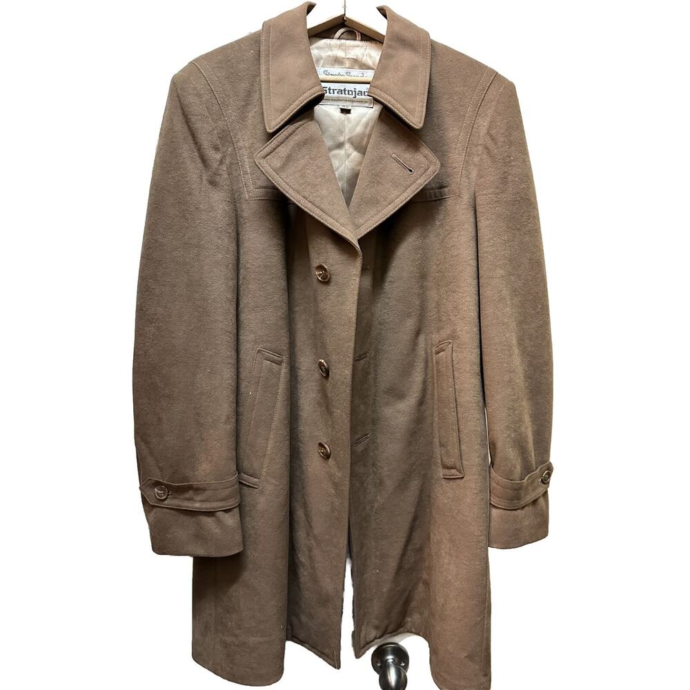 Stratojac Faux Suede‎ Water Repellent Men's Size 42 Brown Car Coat Vintage